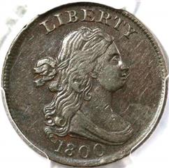 1800 USA Draped Bust half cent