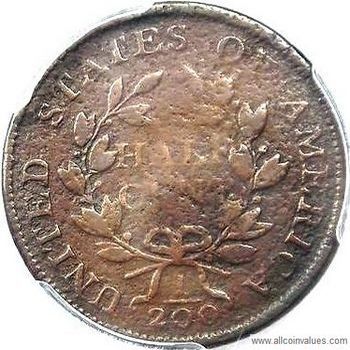 1802 USA Draped Bust half cent (1800 reverse)