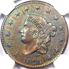 1826 USA penny value, coronet head