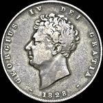 1828 UK halfcrown value, George IV, D193