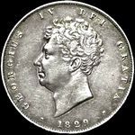 1829 UK halfcrown value, George IV, D194