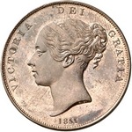 Queen Victoria era UK penny values, young head, page 1