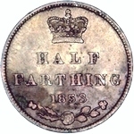 1853 UK half farthing value, Victoria