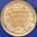 1866 UK third farthing value, Victoria