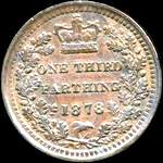 1878 UK third farthing value, Victoria