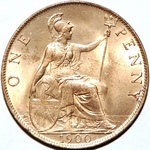 1900 UK penny value, Victoria