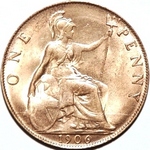 1906 UK penny value, Edward VII