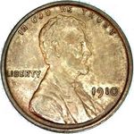 1910 P US penny, Lincoln wheat