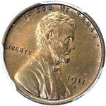 1911 D US penny, Lincoln wheat