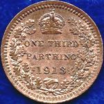 1913 UK third farthing value, George V