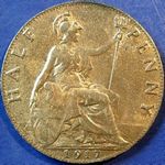 1917 UK halfpenny value, George V