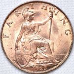 1923 UK farthing value, George V