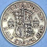 1938 UK halfcrown value, George VI, D2031