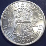 1939 UK halfcrown value, George VI, D2032