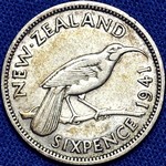 1941 New Zealand sixpence