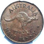 1942 i Australian halfpenny value