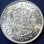 1942 UK halfcrown value, George VI, D2035