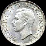 1952 UK halfcrown value, George VI, D2063