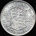 1944 UK halfcrown value, George VI, D2037