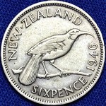 1946 New Zealand sixpence