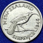 1948 New Zealand sixpence
