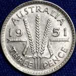 1951 Australian threepence