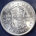 1951 UK halfcrown value, George VI, D2062
