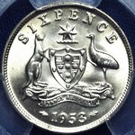 1953 Australian sixpence