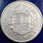1956 UK halfcrown value, Elizabeth II, D2322