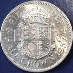 1957 UK halfcrown value, Elizabeth II, D2323