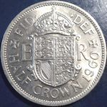 1960 UK halfcrown value, Elizabeth II, D2326