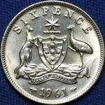 1961 Australian sixpence