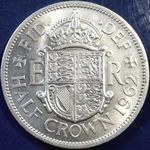 1962 UK halfcrown value, Elizabeth II, I to bead, D to bead, D2331