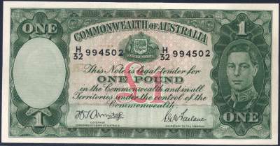 Australian one pound banknote values