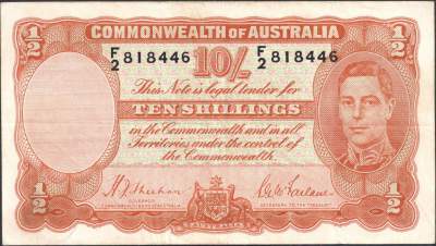 Australian ten shilling banknote values