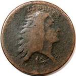 Flowing Hair US 1 cent (penny) values