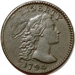 1794 USA Liberty Cap penny, 1795 head
