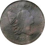 1795 Liberty Cap USA half cent (plain edge without pole)