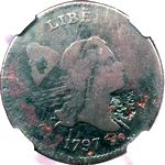 1797 Liberty Cap USA half cent (1 over 1)