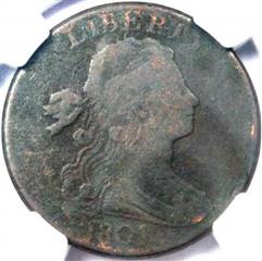 1801 US penny value, draped bust, 100 over 000