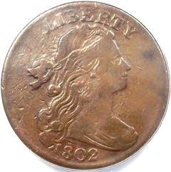 1802 US penny value, draped bust