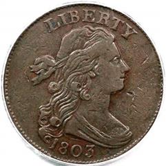 1803 US penny value, draped bust, 100 over 000