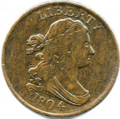 1804 USA Draped Bust half cent (plain 4 no stem)