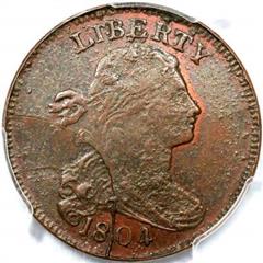 1804 US penny value, draped bust, 1860's restrike