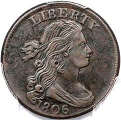 1806 US penny value, draped bust