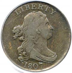 1807 USA Draped Bust half cent