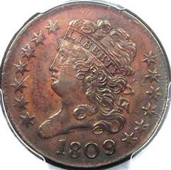 1809/6 overdate USA Classic Head half cent