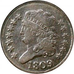 1809 USA Classic Head half cent (o in 0)