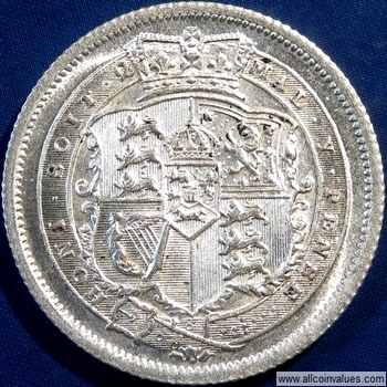 1816 UK shilling reverse
