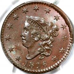 Coronet head USA one cent values, page 1, 1816 to 1824
